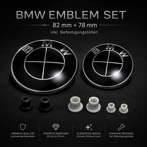 Bmw emblem 82mm 78mm schwarz - bmw, 82mm/